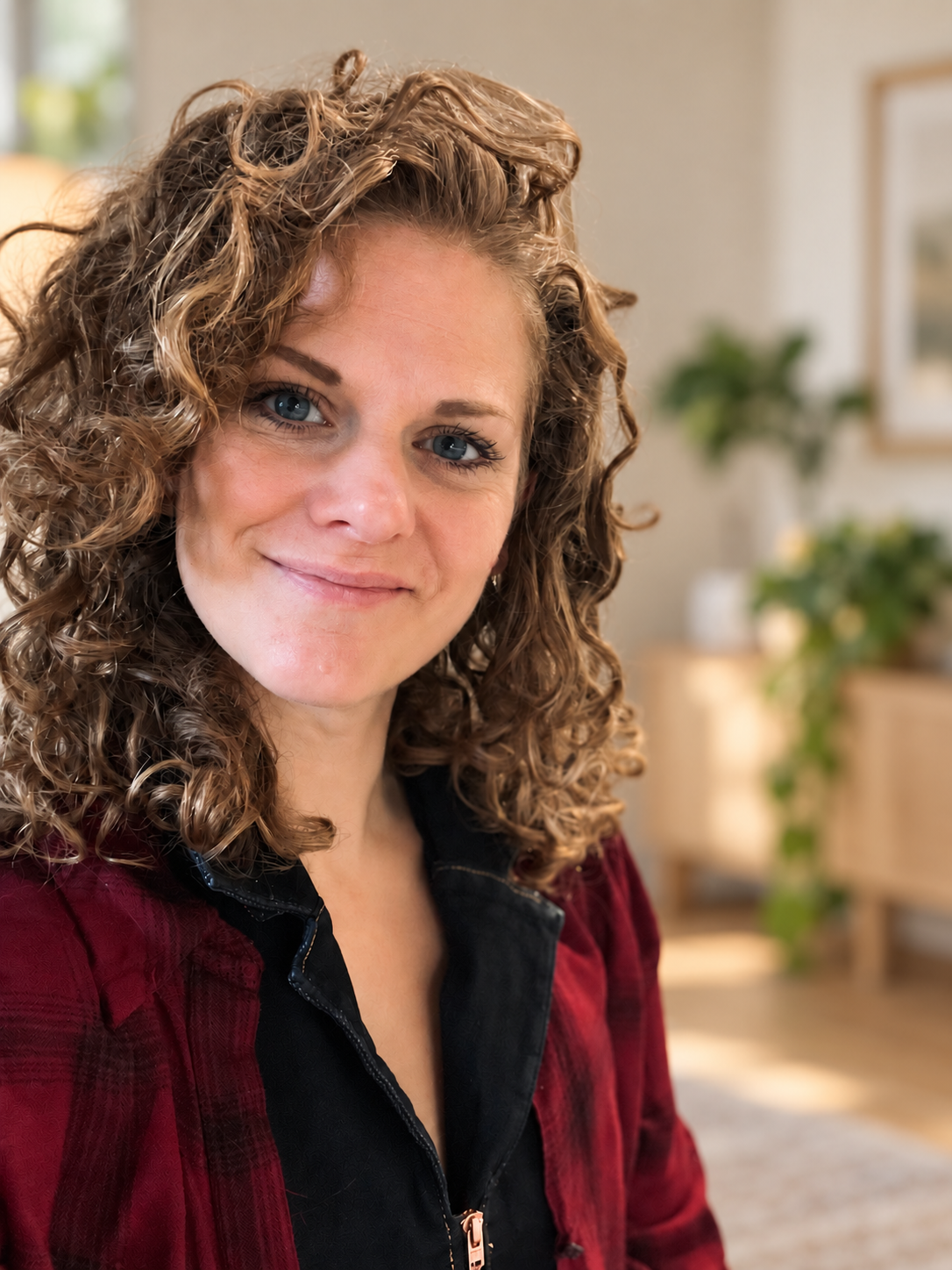 Annika tijdens de opname van haar podcast